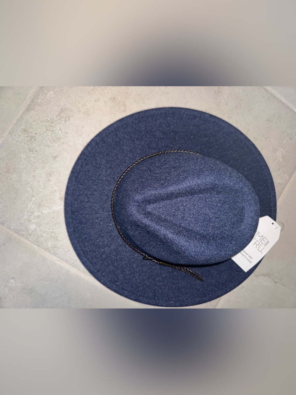 ‼️Time and Tru Navy Wide Brim Fedora Hat